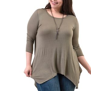 Plus Size Olive Tunic Long Sleeve